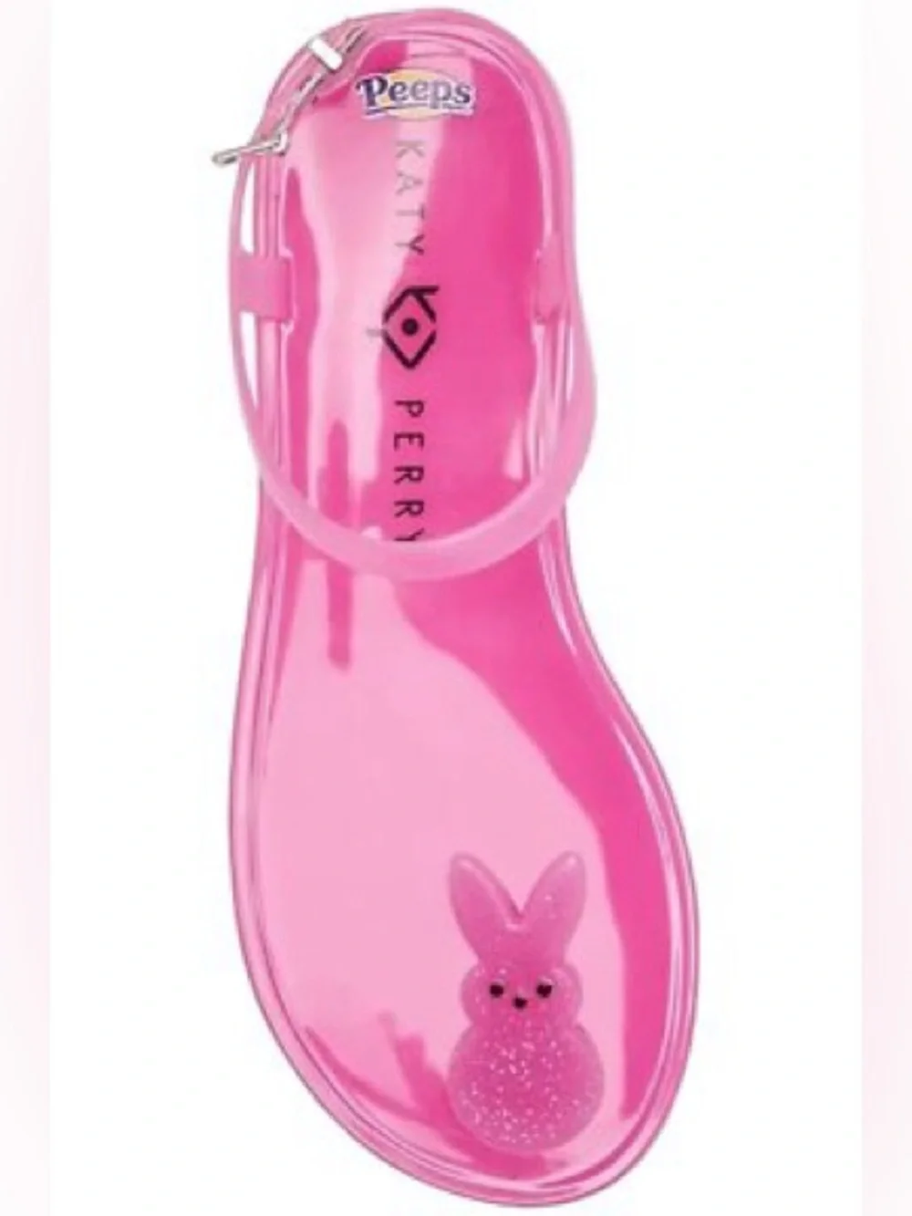 NEW KATY PERRY x PEEPS Pink Jelly Sandals with Bunny Design - Picture 3 of 12